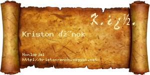 Kriston Énok névjegykártya